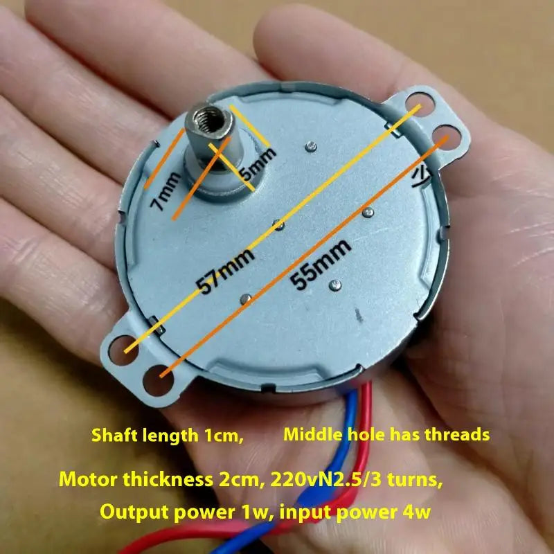 Hot 1Pc 49TYJ 220V 4W Claw Pole Permanent Magnet Flat Port Synchronous Motor For Shaking Head Fan Motor Parts Electric Fan Motor Qme 1PC