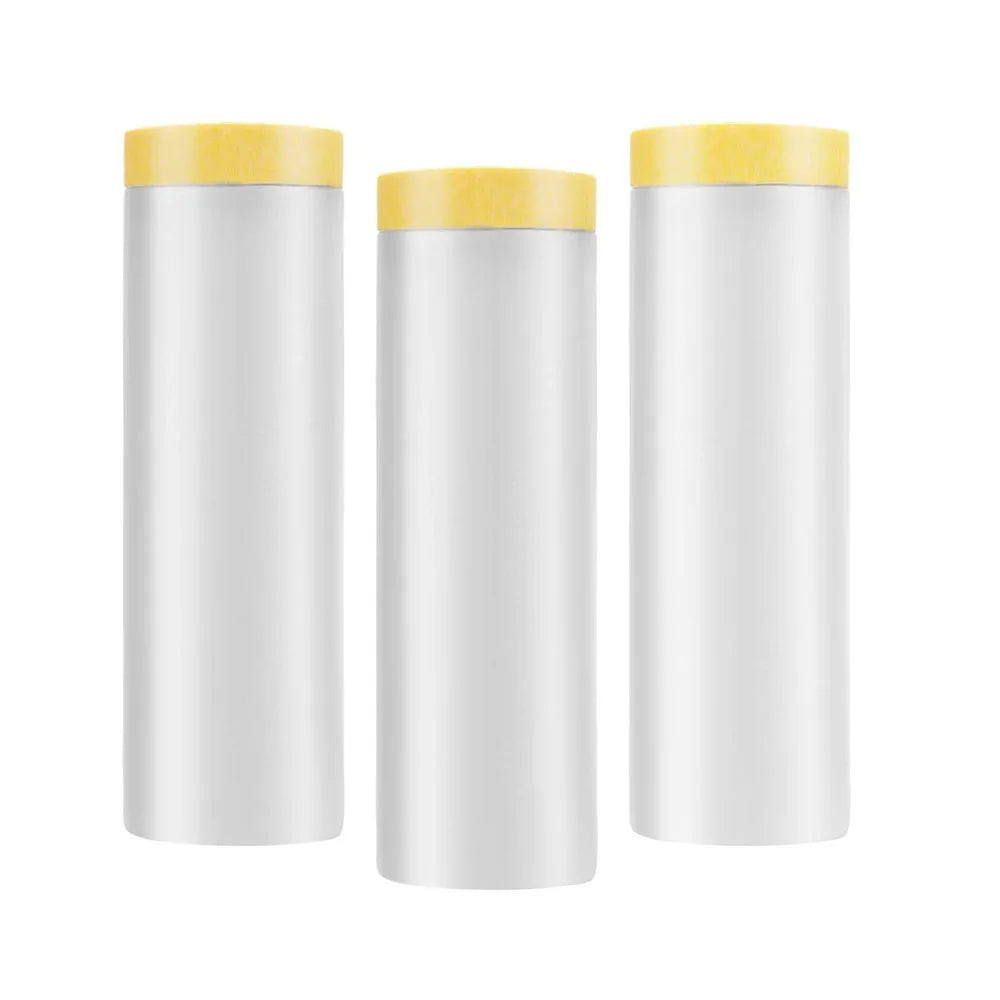 Pre-Taped Masking Film Painters Plastic with Tape for Automotive Paint Adhesive Protective Film Roll for Covering Skirting Qme
