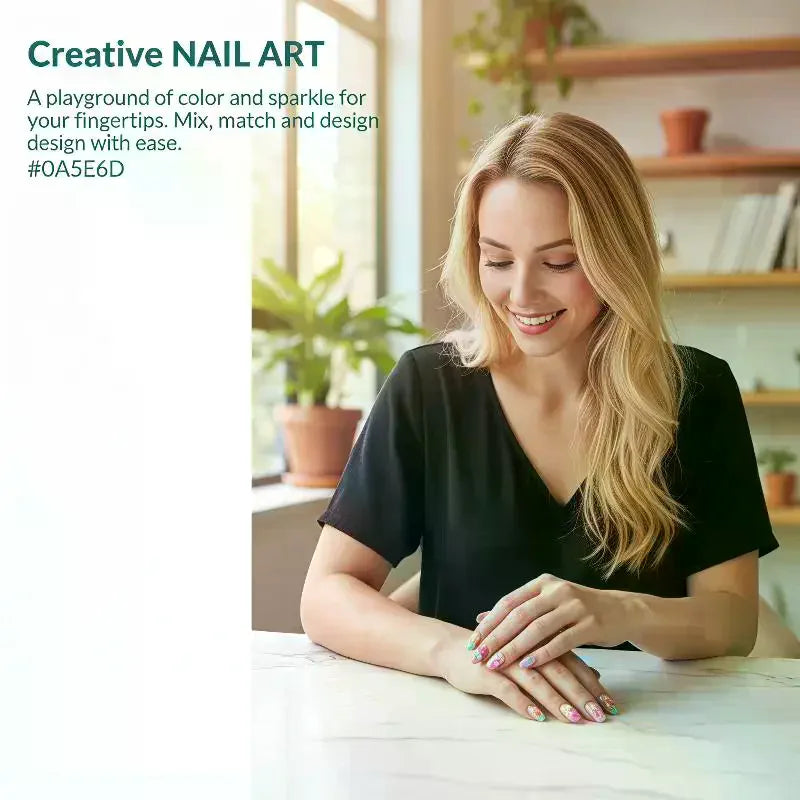 Vibrant 12 Grids Circular Nail Glitter Colorful Flowers DIY Projects Qme