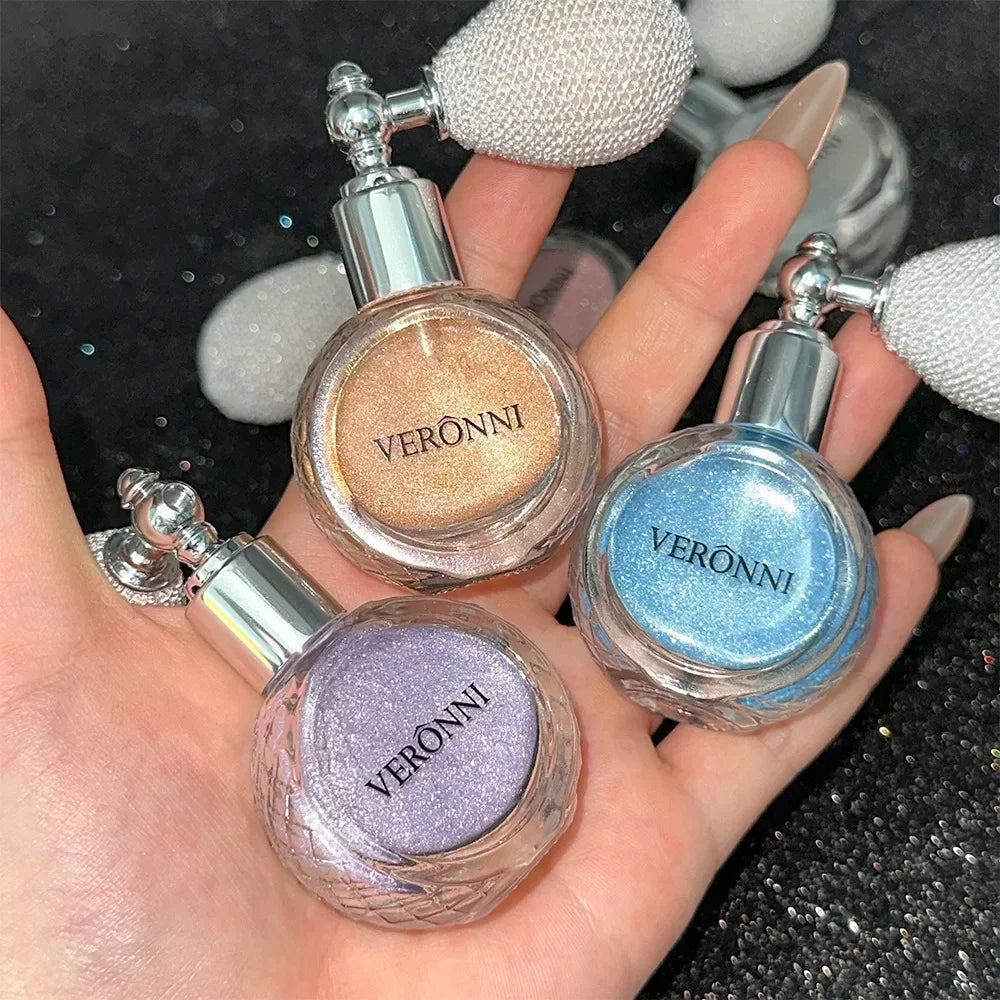 Airbag Shimmer Highlight Powder Spray Waterproof High Gloss Glitter Body Bronzer Highlight Contour Blush for Brightening Makeup Qme