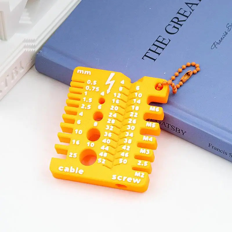 Portable Nut Drill Bit Thread Checker 3D Printed Wire Screw Measuring Qme Orange