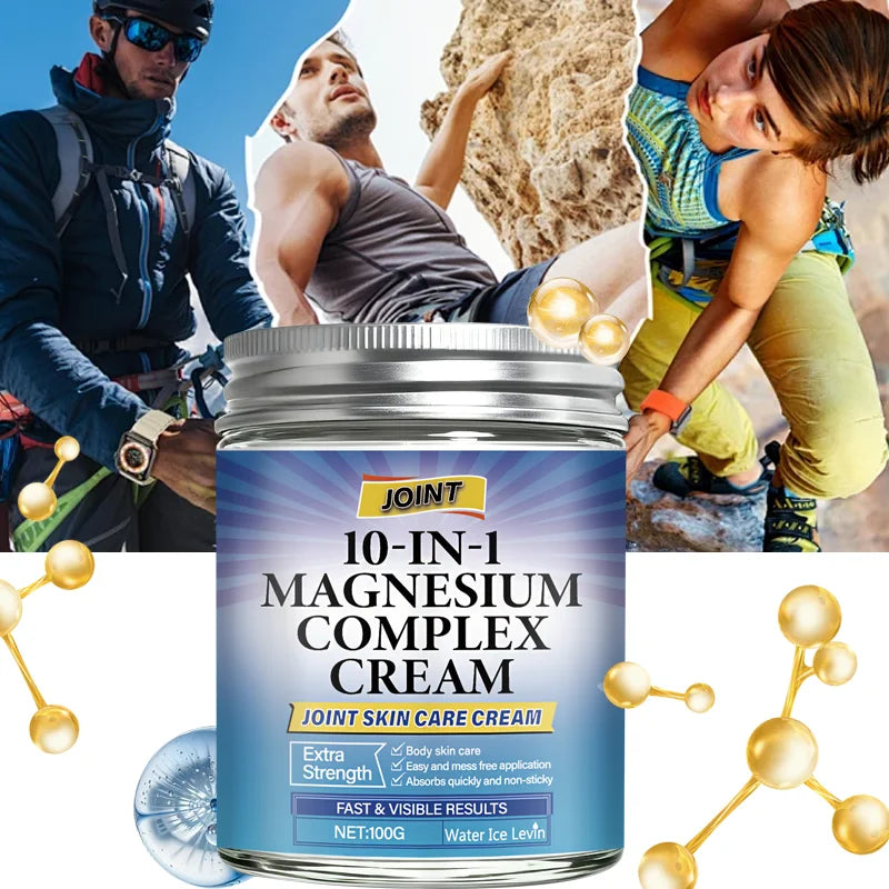 10-in-1 Magnesium Complex Joint Skin Care Cream with Collagen & Retinol for Extra Strength & Fast Results. Qme