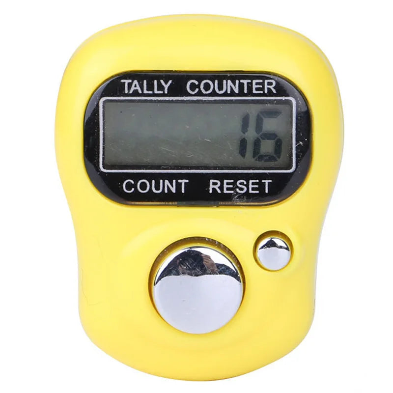 Electronic Digital Finger Ring Tally Counter Hand Held Knitting Row Qme Yellow