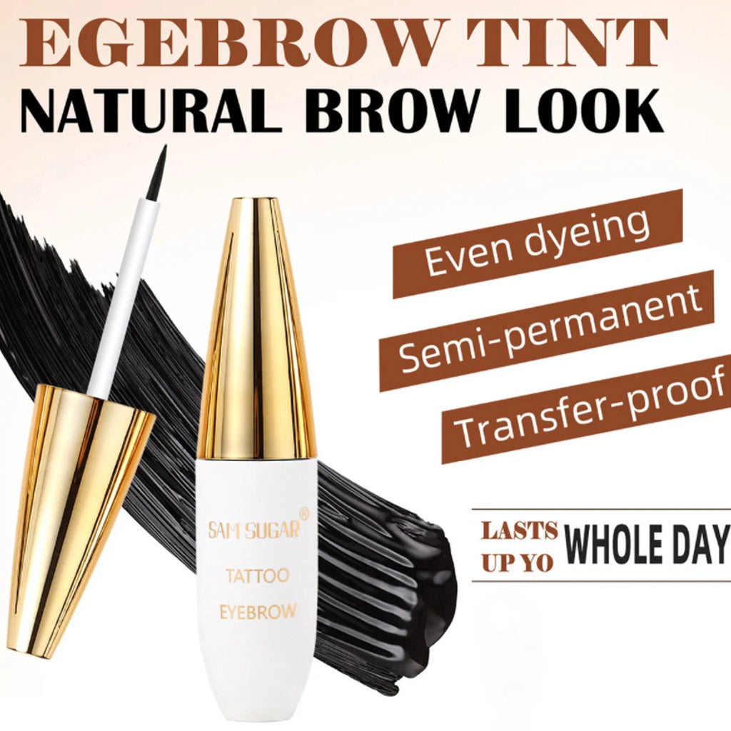4 Colors Peel Off Eyebrow Tint Gel Waterproof Eyebrow Tattoo Cream Natural Wild Brows Smudge Proof Makeup with Fine Tip Brush Qme