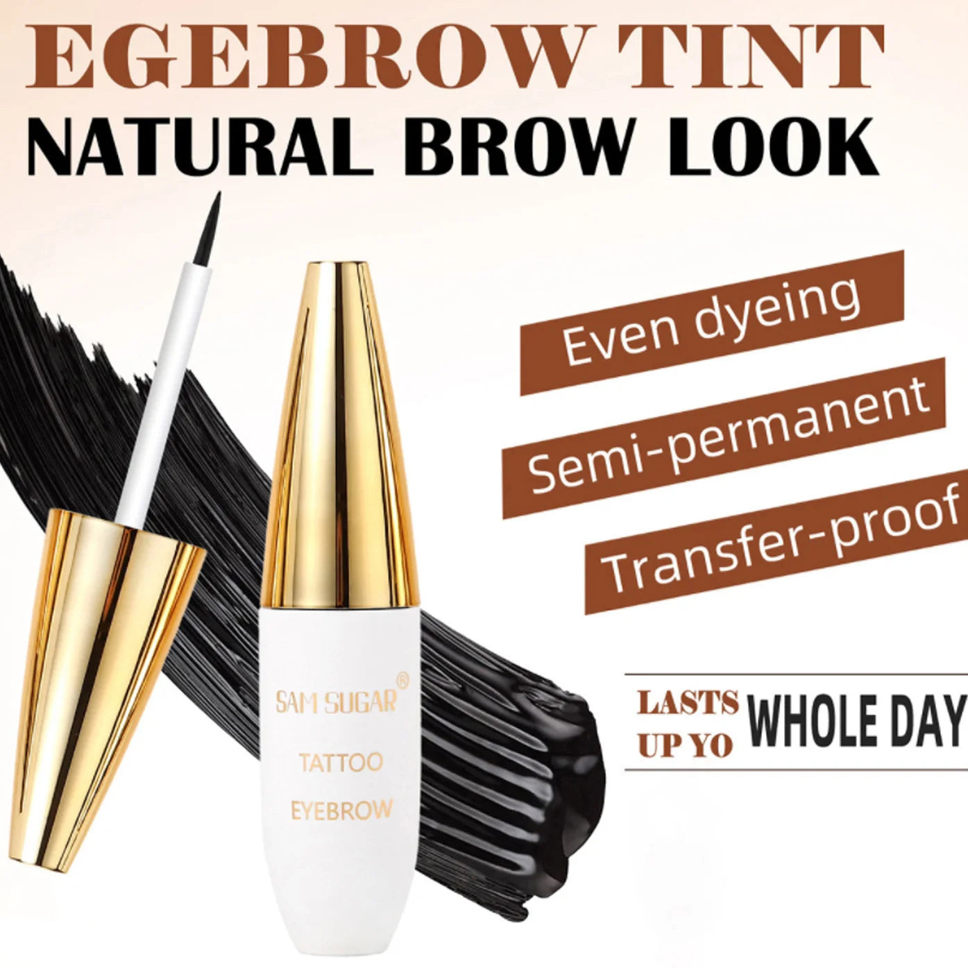 4 Colors Peel Off Eyebrow Tint Gel Waterproof Eyebrow Tattoo Cream Natural Wild Brows Smudge Proof Makeup with Fine Tip Brush Qme