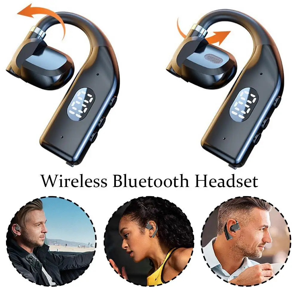 V5 4 Wireless Headphones Business Bluetooth Headset LED Digital Qme