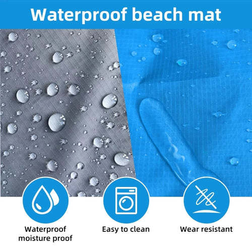 1.4*2m Waterproof Pocket Beach Blanket Folding Camping Mat Mattress Portable Lightweight Outdoor Picnic Mat Sand Beach Sunbathin Qme