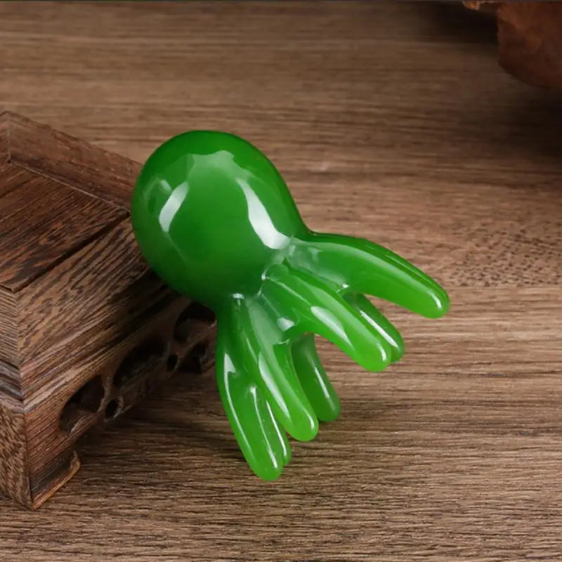 Spa Home Travel Use Ergonomic Octopus Head Resin Gua Sha Massager Qme Green