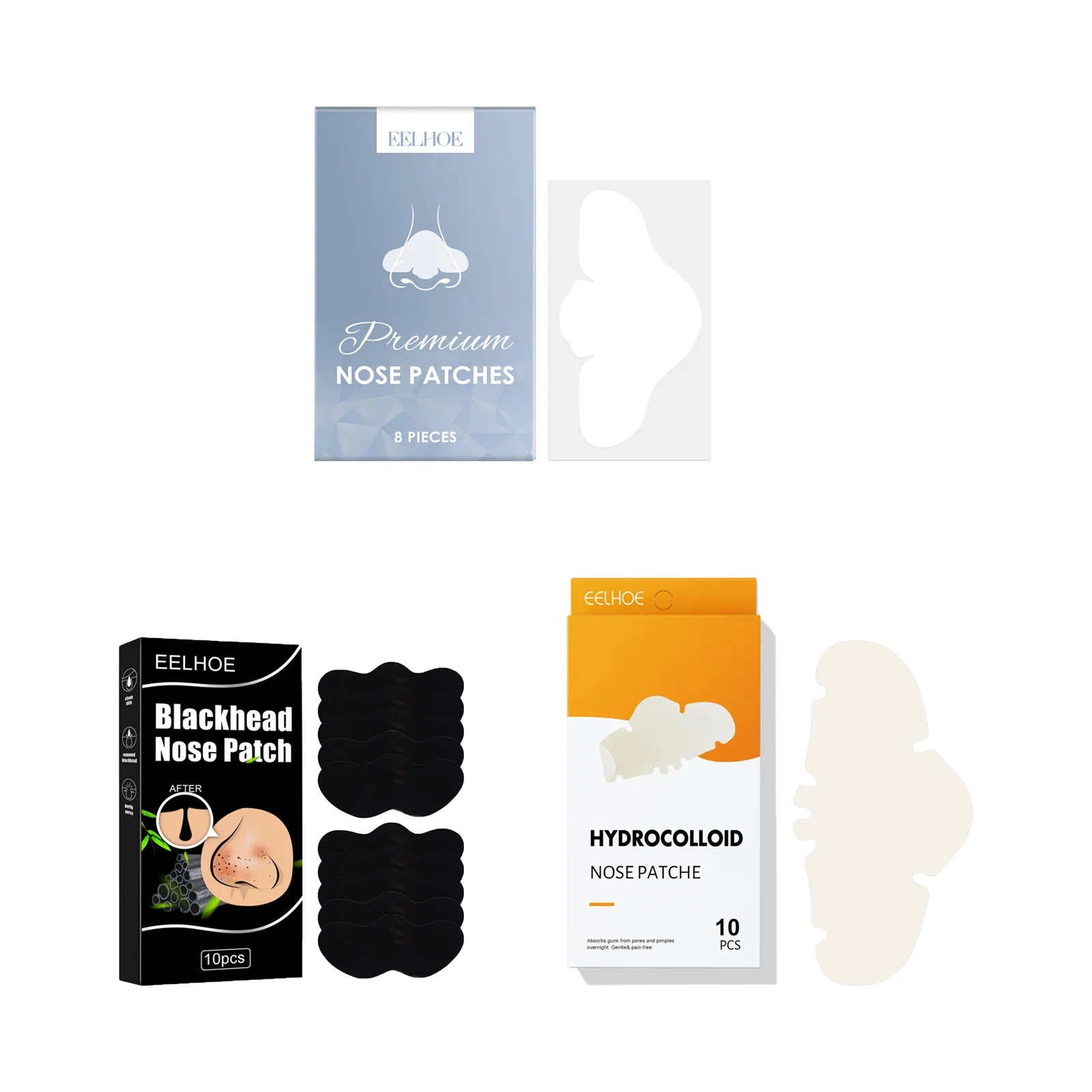 Pore-Cleaning Nose Strips Pore Cleaning Blackhead Remover Smooth Skin Remove Black & White Heads Oil-Control Shrink Pores Qme