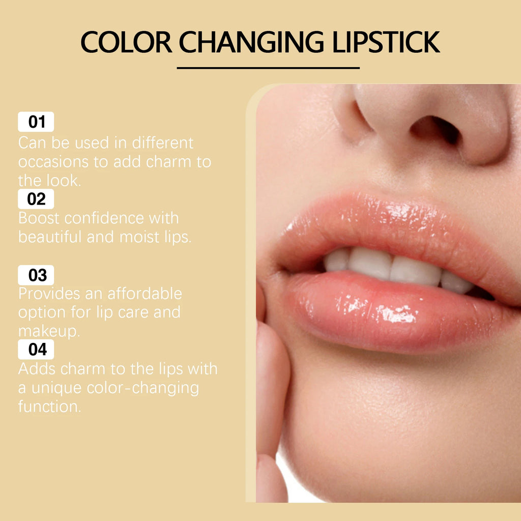 Color Changing Lip Balm Moisturizing Non-Greasy Nourishing Lipstick Hydrating Fade Lip Line Lightweight Long Lasting Non Fading Qme