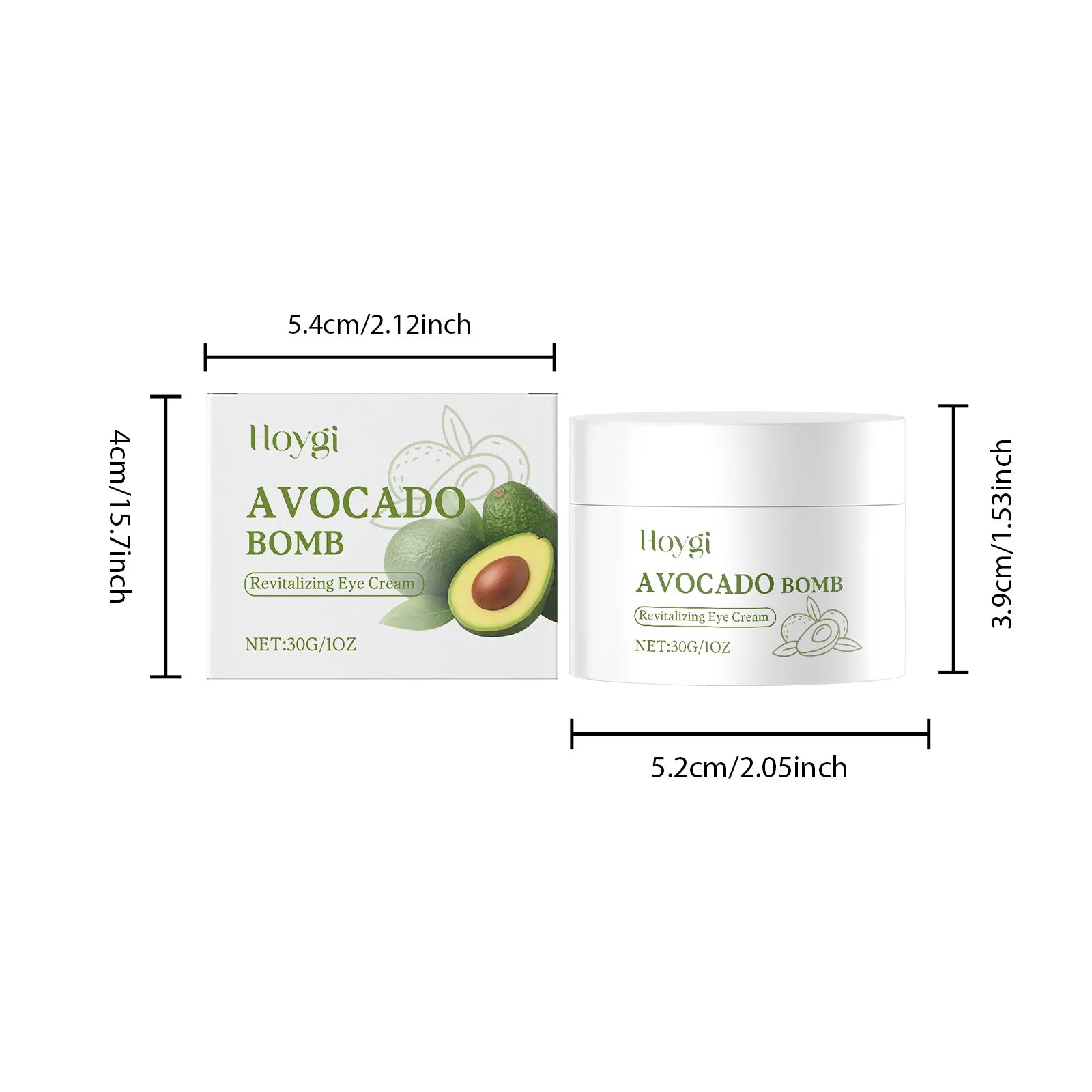 Avocado Eye Cream Fades Fine Lines & Wrinkles Firming Smoothing Eye Area Anti Puffiness Dark Circle Corrector for Youthful Eyes Qme 30g Boxed