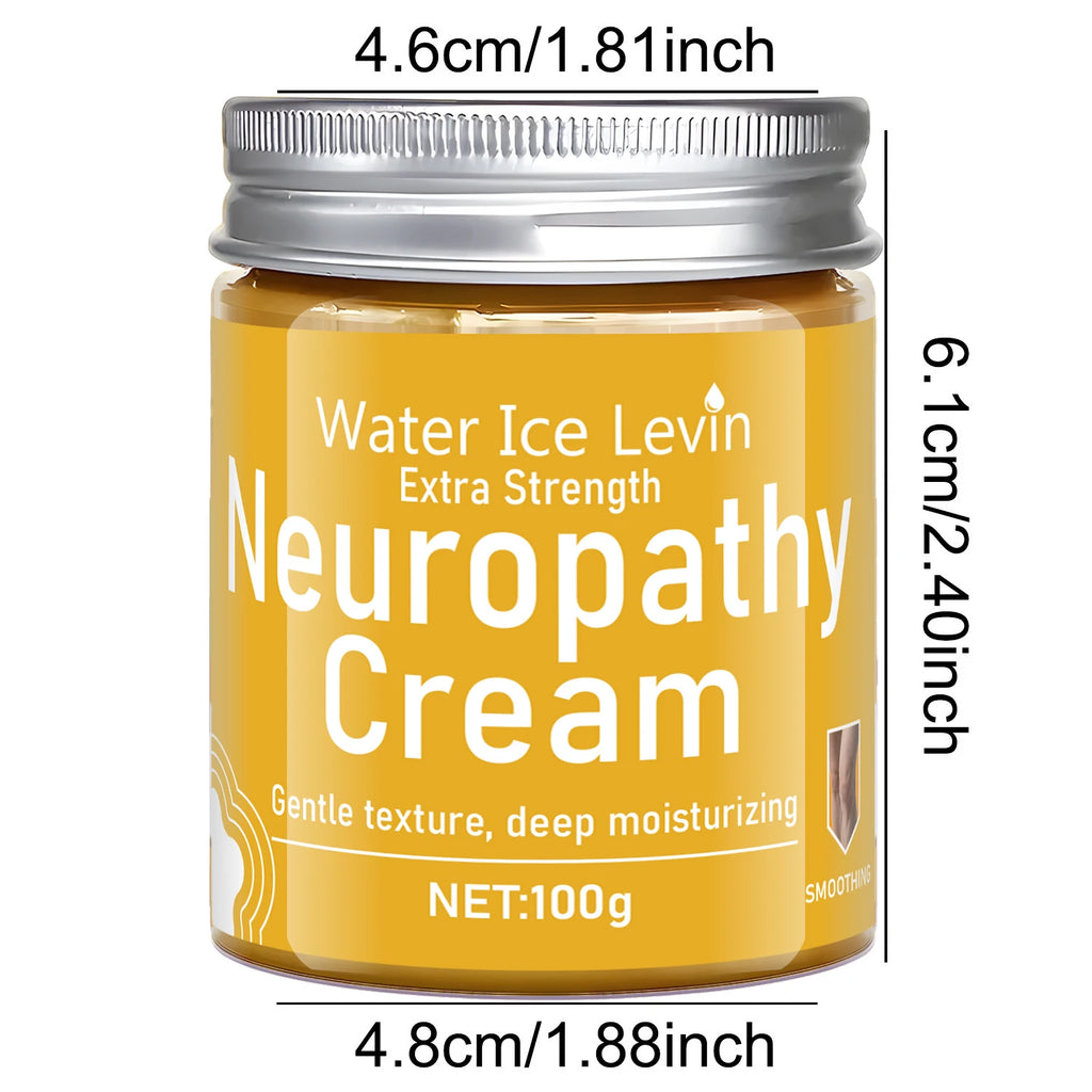 Water Ice Levin Extra Strength Neuropathy Cream. Deep-Penetrating, Gentle Moisturizer for Seniors Qme