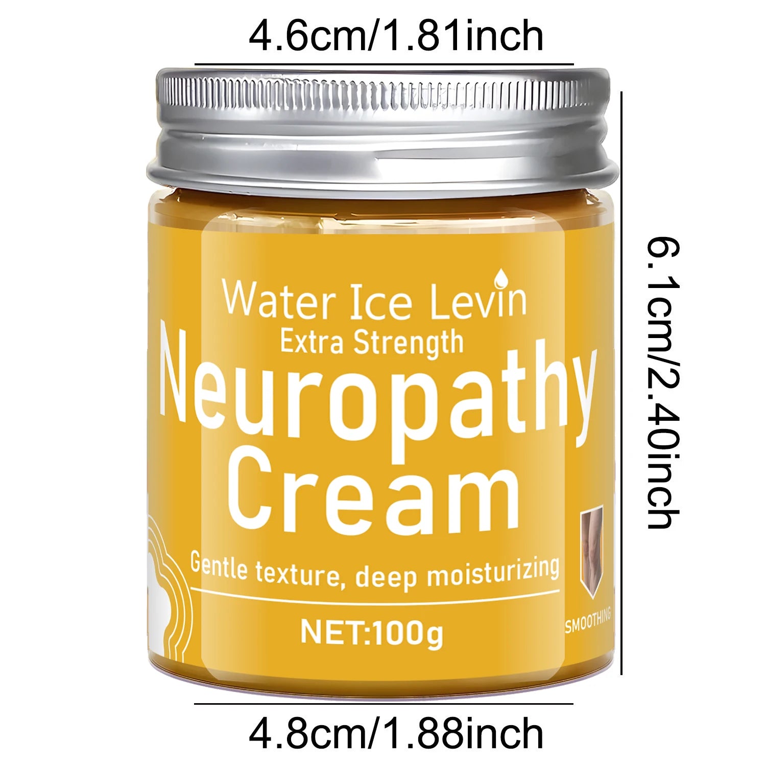 Water Ice Levin Extra Strength Neuropathy Cream. Deep-Penetrating, Gentle Moisturizer for Seniors Qme