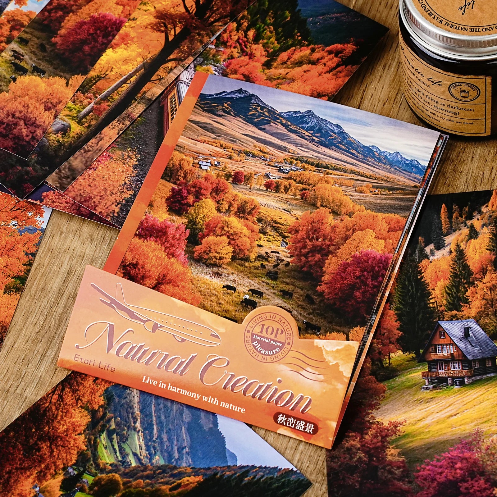 Natural Creation Series Landscape Theme Sticker Pack White Card Hand Account DIY Material Landscape Creation Stationery stickers Qme