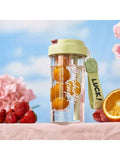 Transparent Plastic Straw Leak Proof Sports Water Bottle Tea Qme green 0.85L