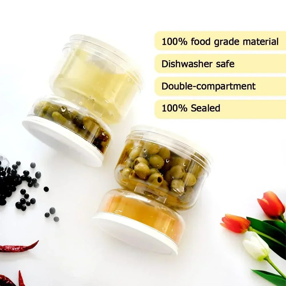Sealed Jar Pickle Home Wet Dry Separation Flip Container Strainer Qme