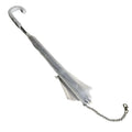 Small transparent dog umbrella, anti transparent dog umbrella towing strap, metal chain dog outdoor rain gear Qme WHITE