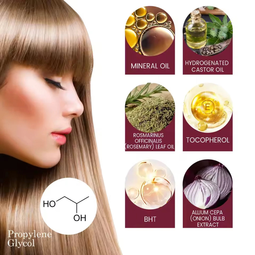 Red Onion Hair Oil—Moisturizing and Hydrating Hair Care Essence, Nourishes and Smooths Hair, Suitable for All Hair Types, 100g Bottle/Travel-Friendly Qme