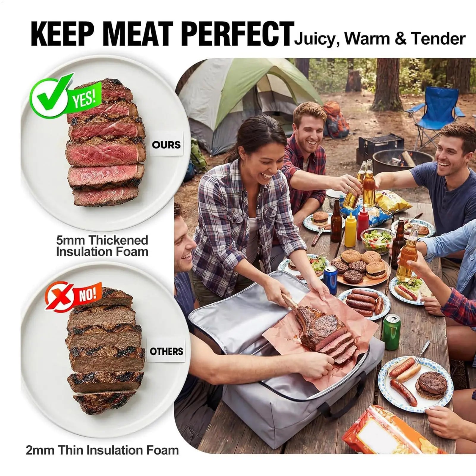 BBQ Blanket For Resting Meat Juice Locking Grilling Tool Meat Resting Bag For Brisket For Pork Brisket Restaurant Party Kitchen Qme