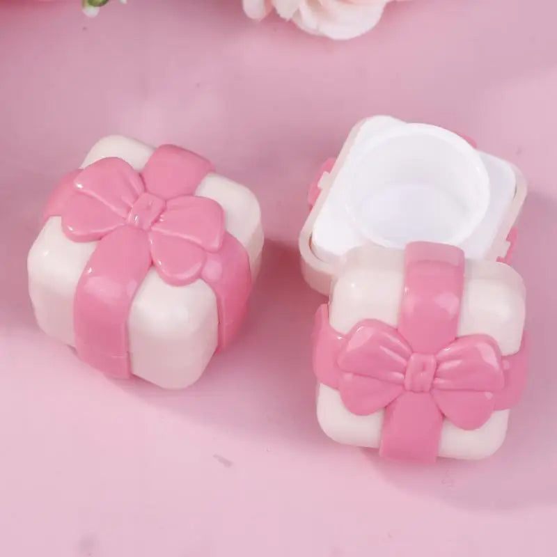 Cosmetic Cream Ceramic Jar Bow Sample Eyeshadow Pots Lip Balm Bottles Qme