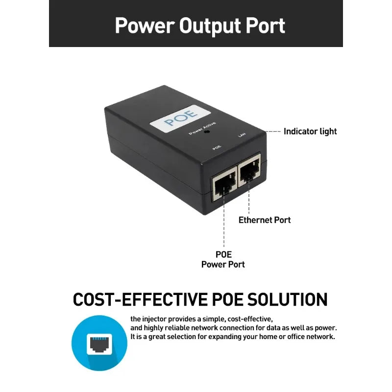 1PCS Outdoor CPE/AP Power Supply POE Adapter Standard POE Gigabit AP/CPE Power Module Qme