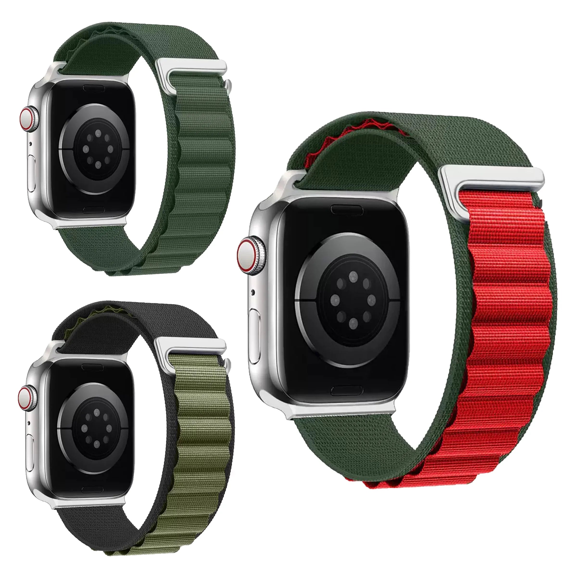 Nylon Watch Strap For Apple Watch 42 44 45 49MM Mountaineering Style Metal Adjustable Buckle Wristband Qme
