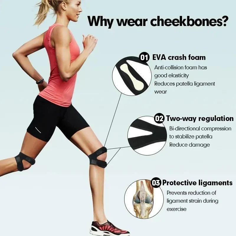 Sports Patellar Band Running Shock Absorbing Compression Knee Support Qme