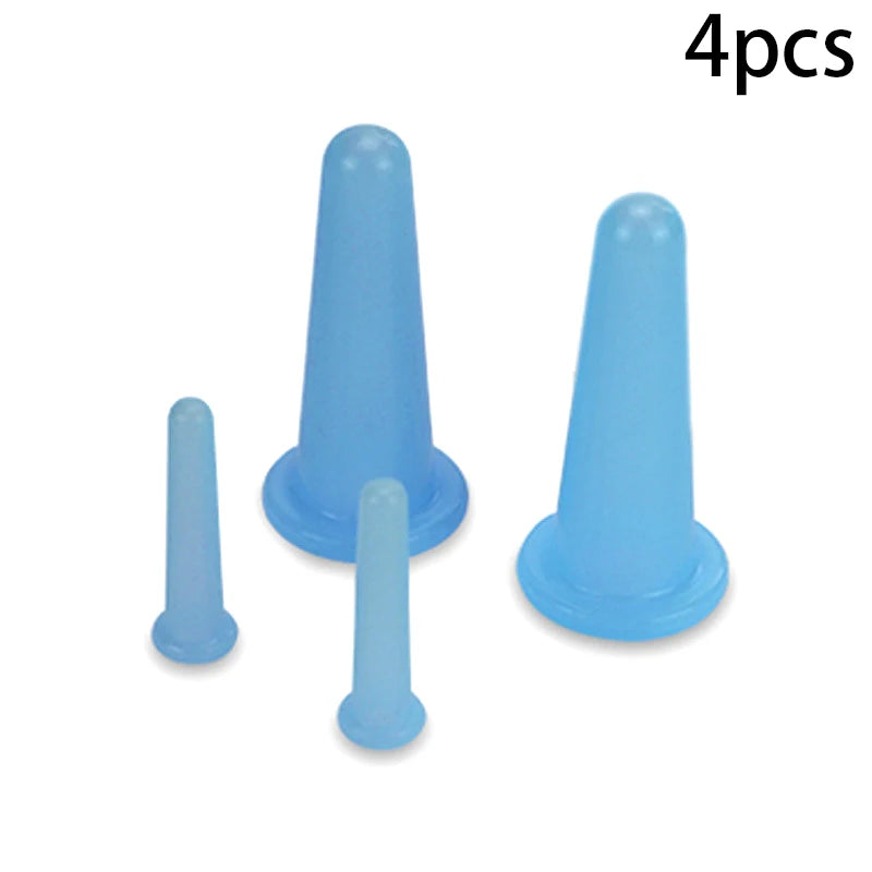 Silicone Cupping Massage Vacuum Cups Facial Neck Eye Body Supporting Qme Blue