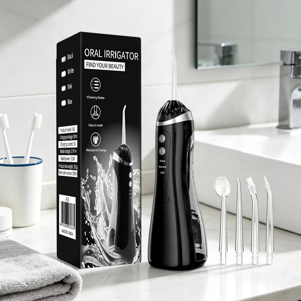 Electric Floss Rechargeable Brace Irrigator Machine Teeth Flossing Machine for Bathroom Shower Countertop Home Apartment Qme