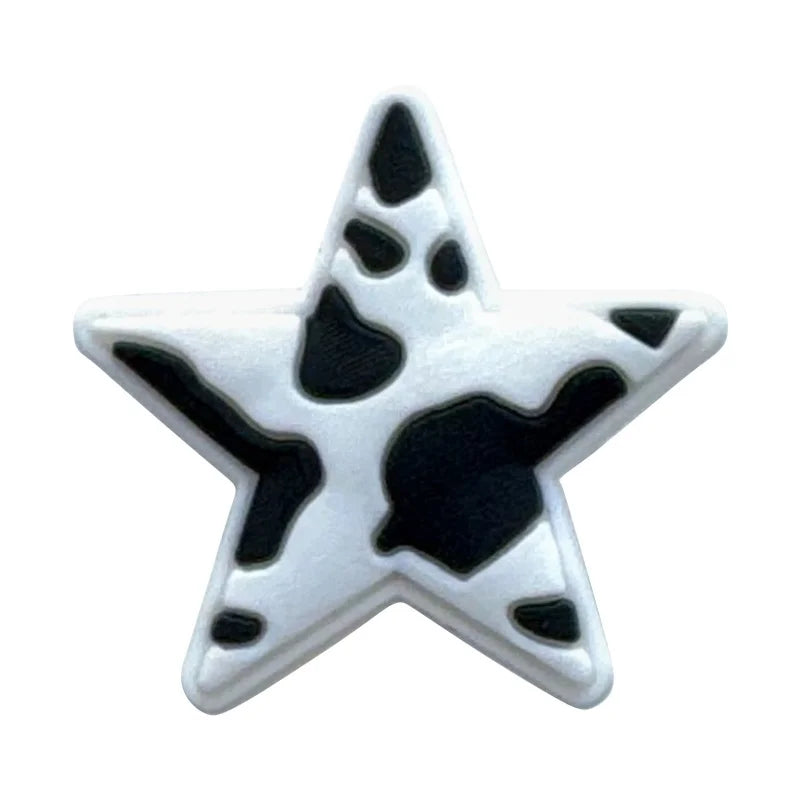 New Black White Shoe Charms Leopard print Football Denim Cap Shoe Decorations DIY Detachable buckle Shoes accessories Qme Style 15 CN