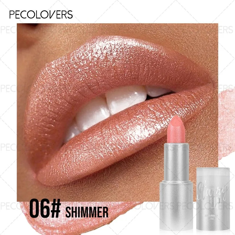 Multi-color Glitter Lipstick Shiny Charming Lips Waterproof Qme 06