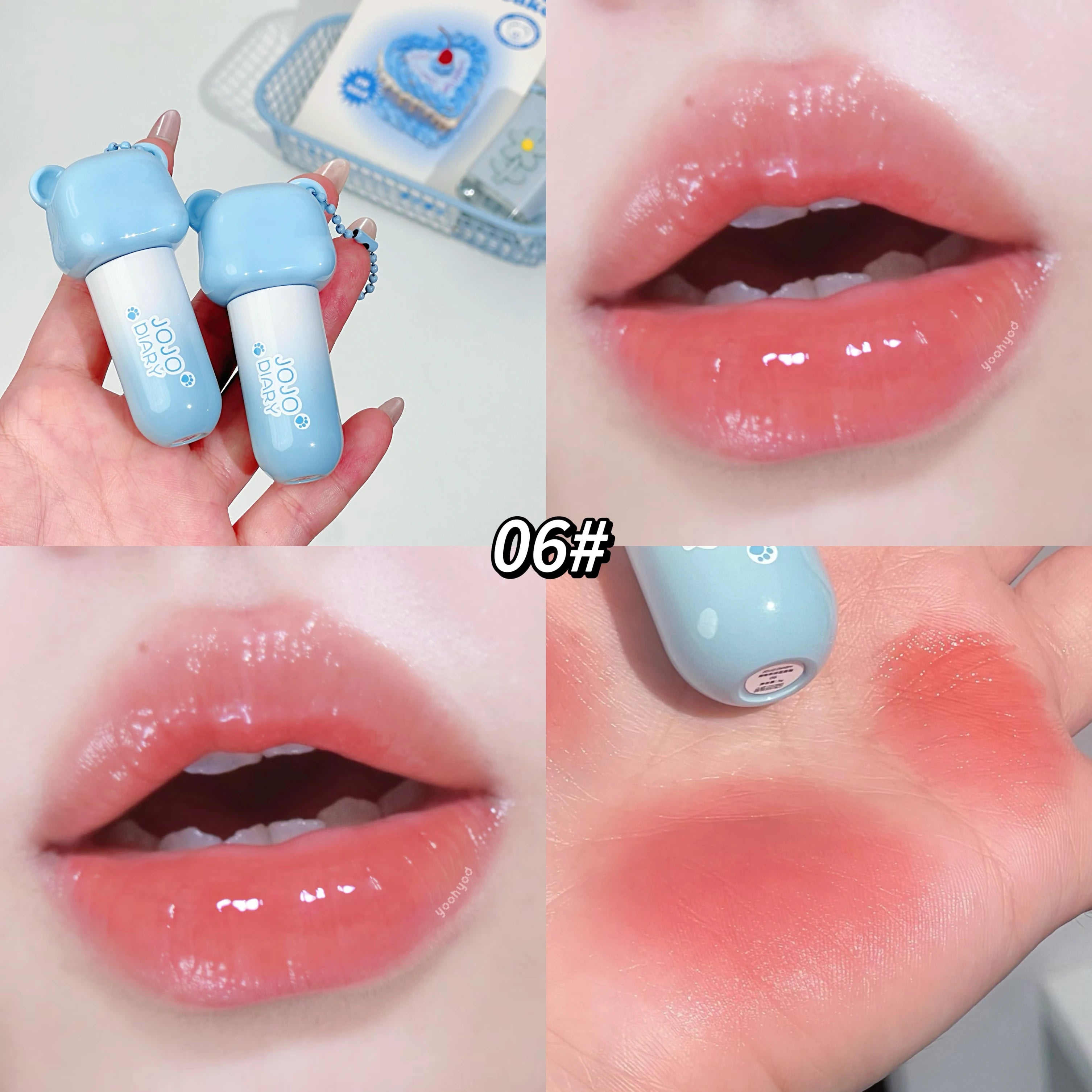 JOJO DAIRY Cute Bear Light-sheer Lip Glaze 6-color Pendant Watery Qme JJ328-06