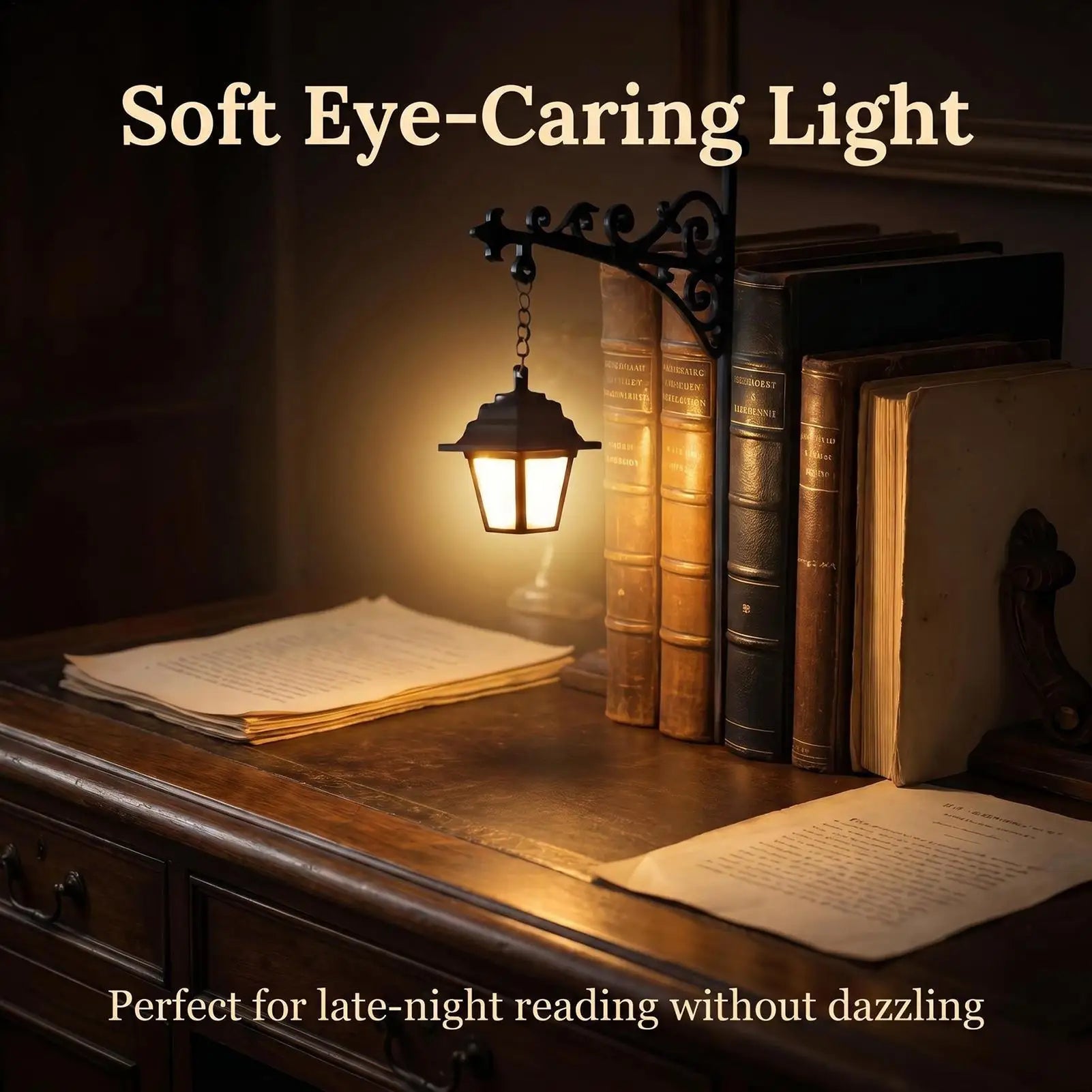 Bookshelf Lamp Vintage LED Warm Lantern Decorative Bookshelf Lighting for Home Living Room Study School Desktop Bookcase Cabinet Qme