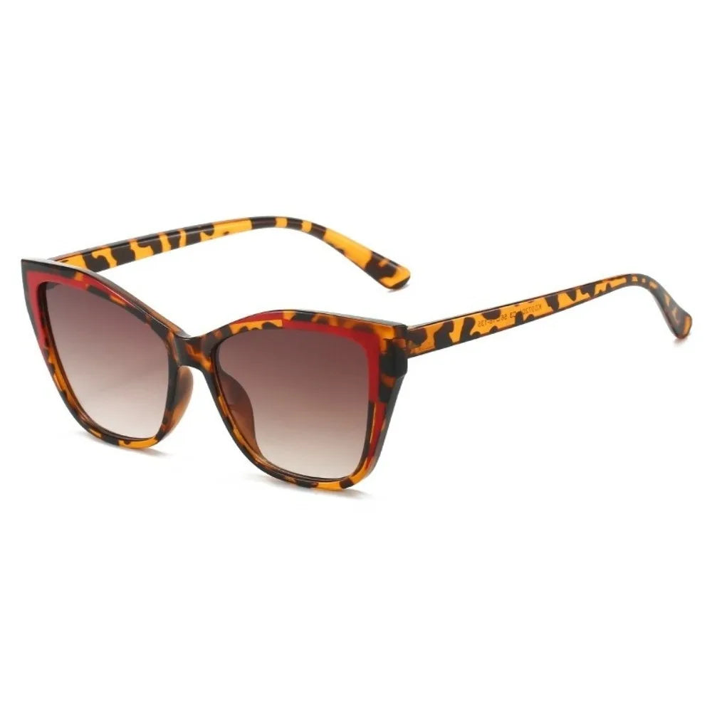 Exquisite Y2k Cat Eye Sunglasses Steampunk Contrast Color Fashion Sunglasses Square Frame Gradient Fashion Shades Driving Qme Style F