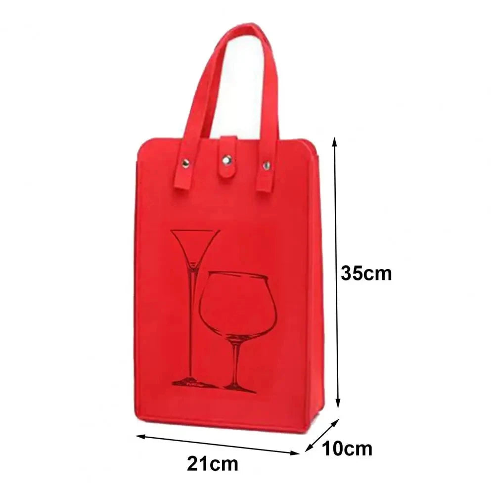 Felt Wine Bottle Bag Double Bottles Great Load Bearing Handheld Beverage Packaging Handbag Gift Wrap Storage Pouch Wine Tote Bag Qme