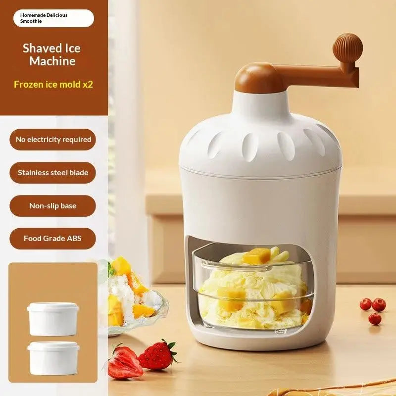Shaved Ice Machine Small Manual Ice Crusher Home Hand-cranked Machine Making Smoothie Machine Practical Portable Ice Cream Tools Qme A6