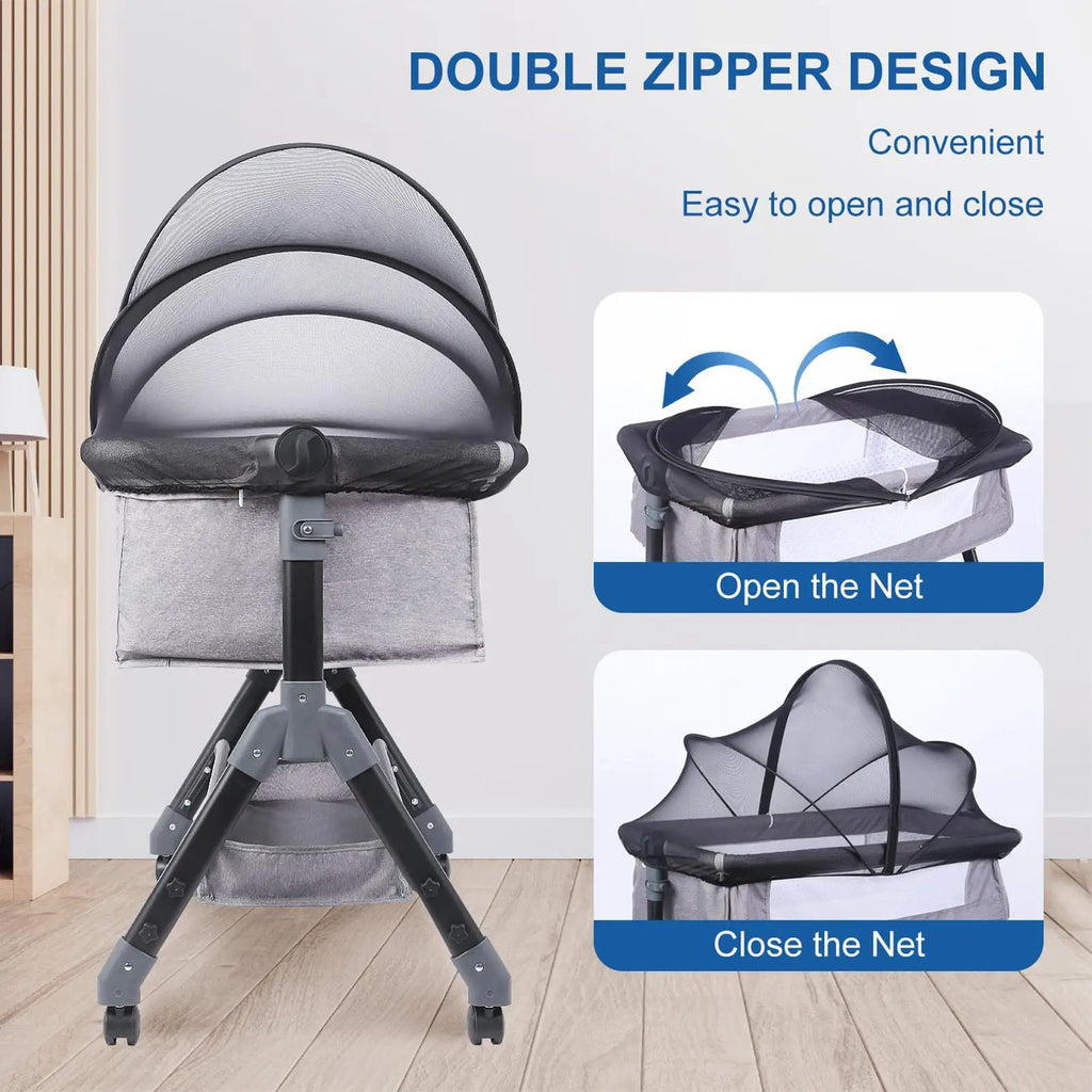 Bassinet Cover Bassinet Netting Cover Foldable Mesh Portable For Bedside Sleeper Stroller Playard Toddler Hammock Co-Sleeping Qme
