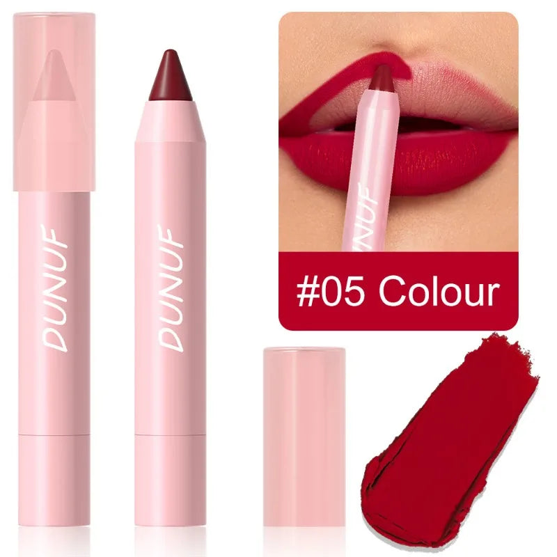 18 Colors Matte Lipstick Pen Soft Silky Velvet Lip Liner Pencil Sexy Full Color Lip Crayon Waterproof Lasting Beauty Maquillaje Qme 05