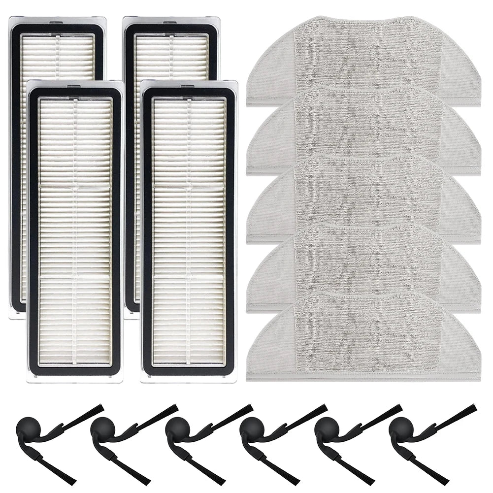 Side Brush HEPA Filter Mop Cloth Kit For Xiaomi Robot Vacuum S40 OV81 Replacement Parts For Effective Dust Qme B