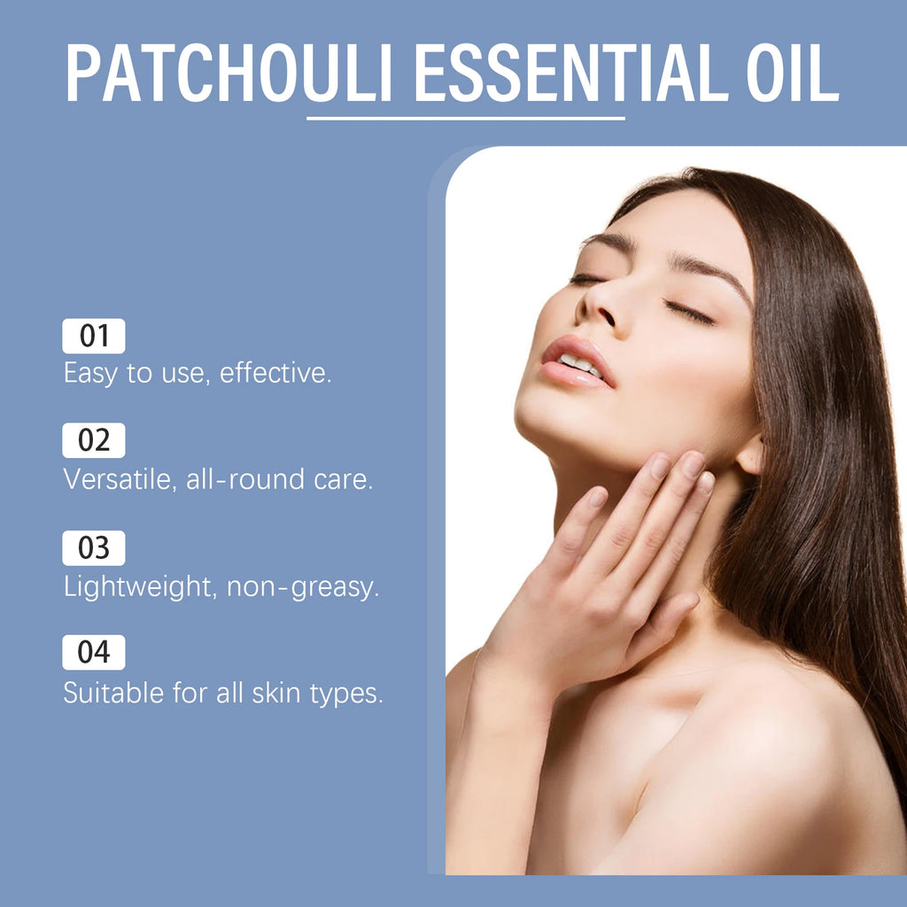 OceAura Patchouli Essential Oil for Skin Hair Care Deep Moisturizing Dryness Relieving Elasticity Boosting Gentle Body Care Oil Qme