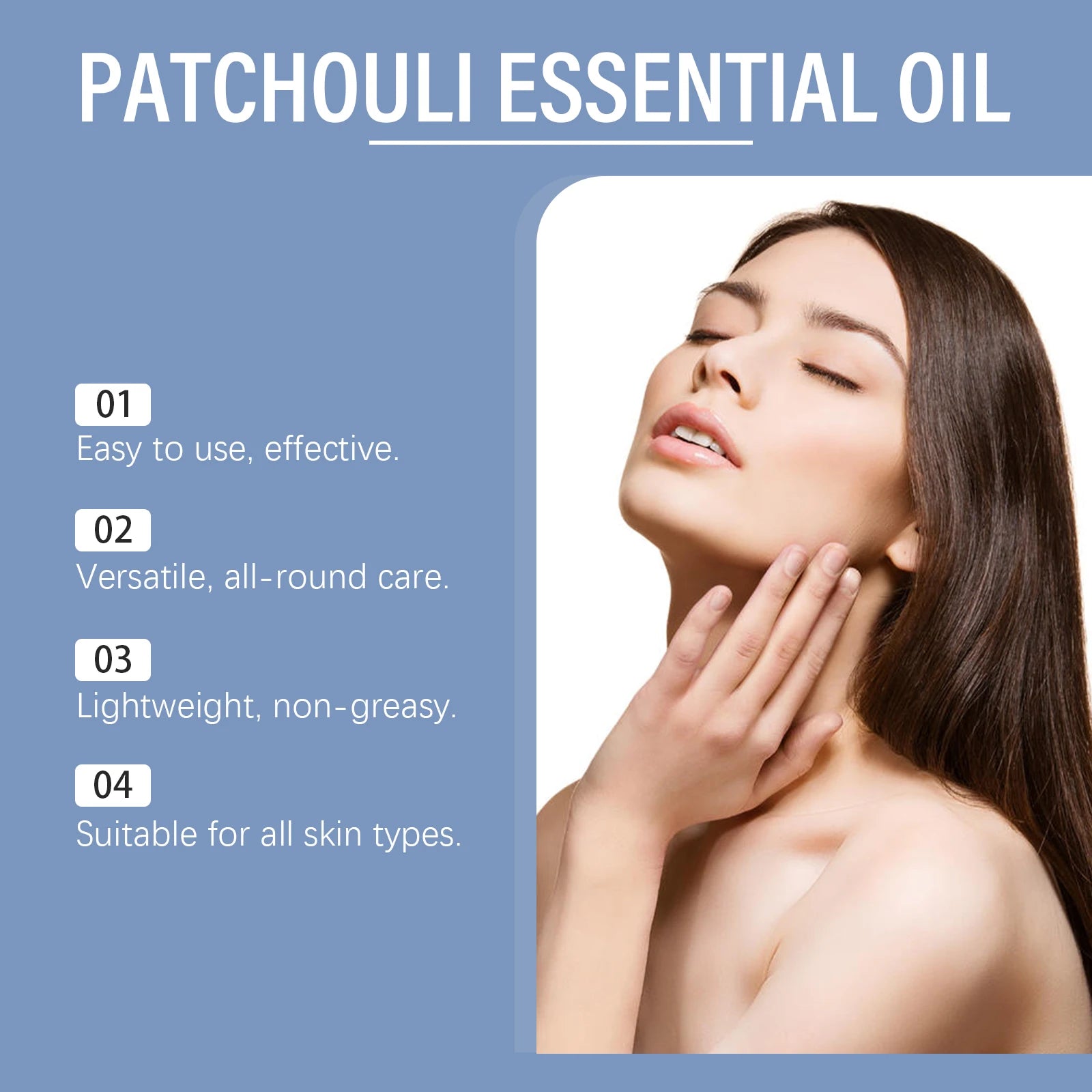 OceAura Patchouli Essential Oil for Skin Hair Care Deep Moisturizing Dryness Relieving Elasticity Boosting Gentle Body Care Oil Qme