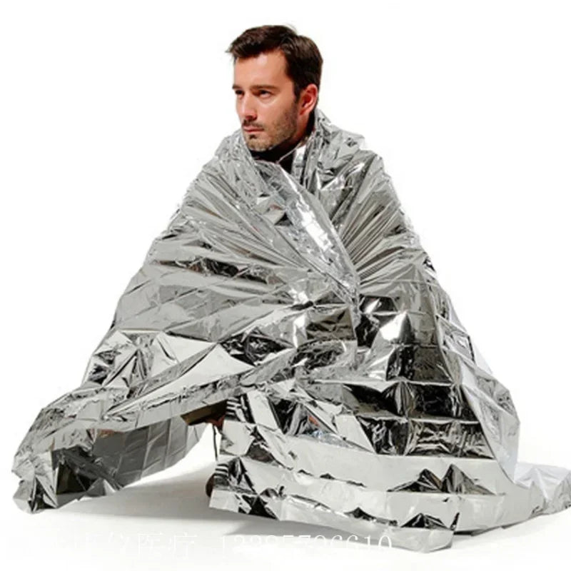 Tear Resistant Windproof Sun Protection Thermal Insulation Blanket, 160*210CM, Hiking Survival First Aid, Emergency Blanket Qme