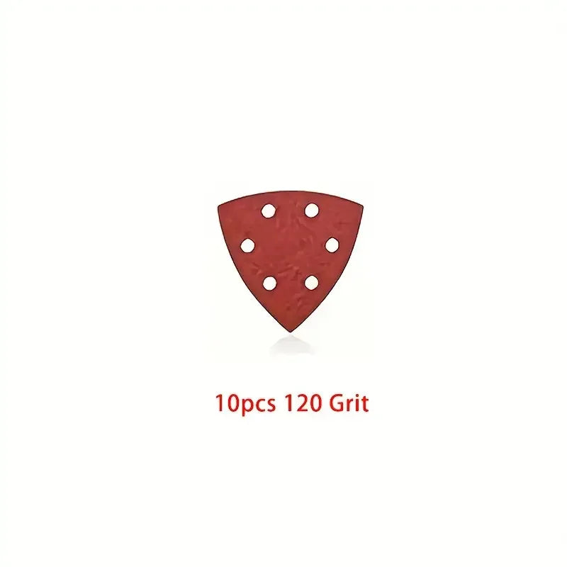 10/60pcs Triangle Sanding Pads 6 Holes Multi-Grit 40-320 Efficient Dust Extraction Design Angle Grinder & Delta Sanders Qme 10Pcs 120Grits