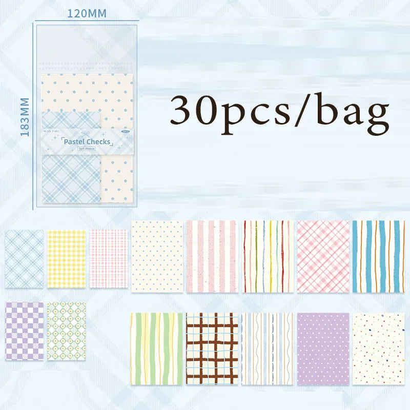 Gentle Pastoral Textured Scrapbook Paper, Macaron Plaid Washi Paper for Journal Background Collage, Perfect Gifts Qme A