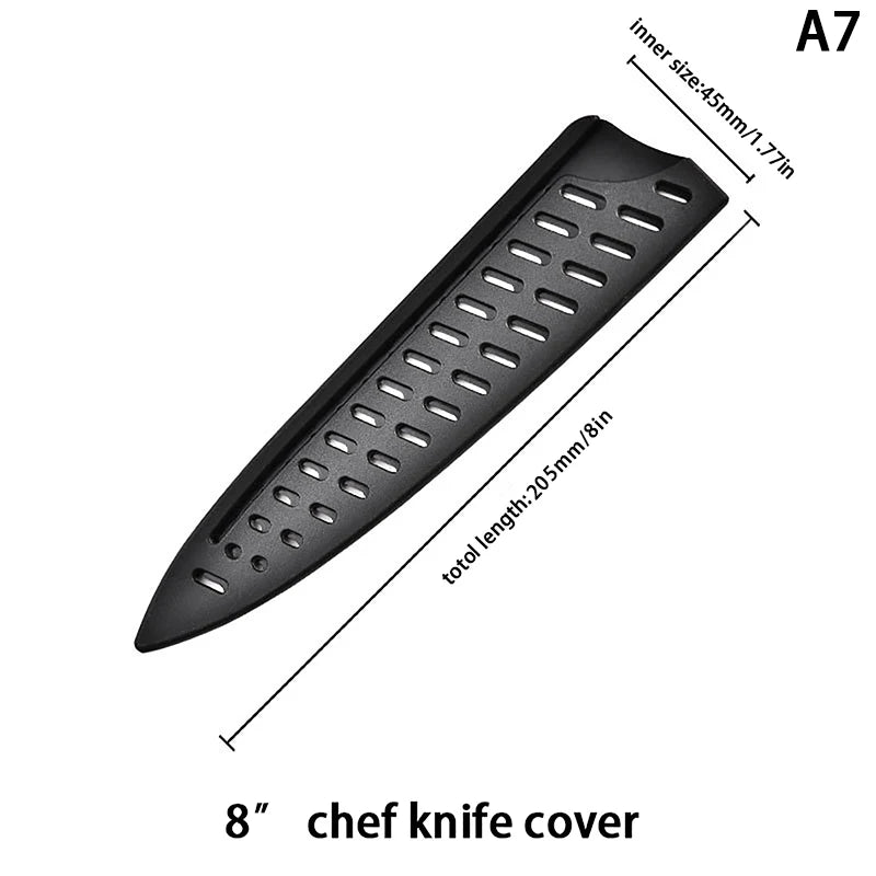 Kitchen Knife Sheath Black Plastic Knife Covers Knife Blade Protector Cover Edge Guards Case Boning Fruit Bread Chef Knife Tool. Qme A7