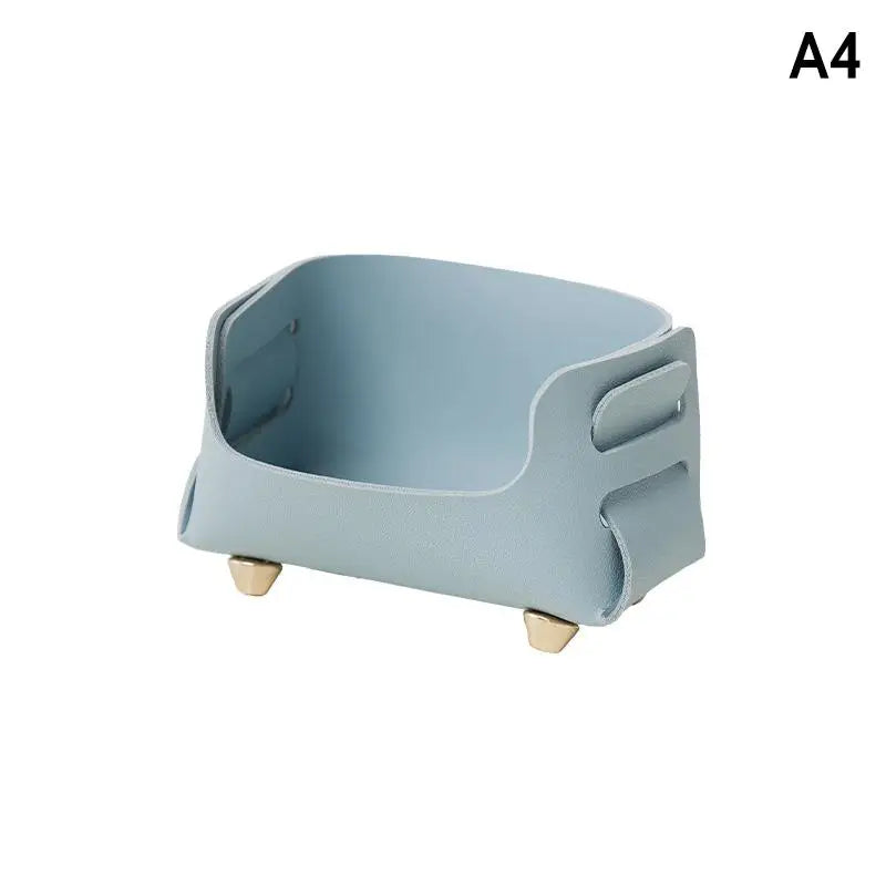 PU Business Card Holder Desktop Sign Display Stand Storage Qme A4