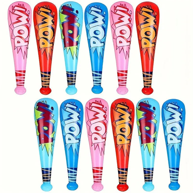 Inflatable Baseball Bat Balloons,Party Favors,Party Decorations,Interactive Play and Team Cheer Party Supplies Party Balloons Qme 12PCS 4Color 16.9inch