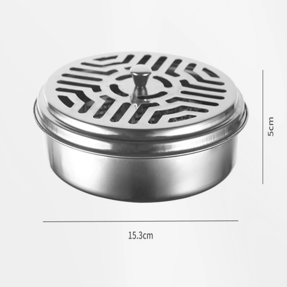 Stainless Steel Mosquito Repellent Incense Box fireproof incense burner rack Portable With Cover Ash Tray Household Decoration Qme