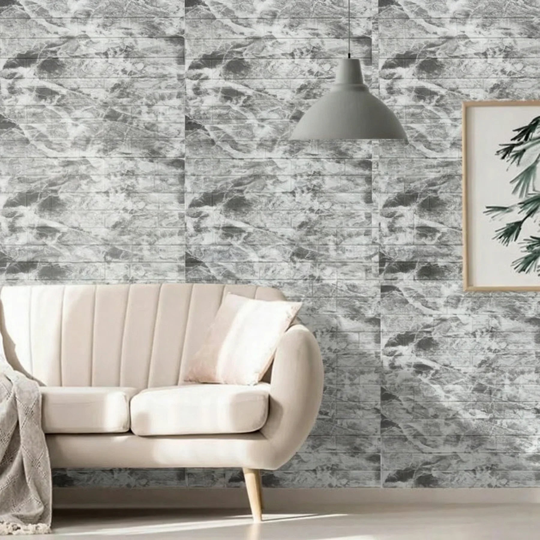 Waterproof Imitation Brick Wallpaper 70cmx100cm Self Adhesive Wall Qme 70CMx1M retro grey