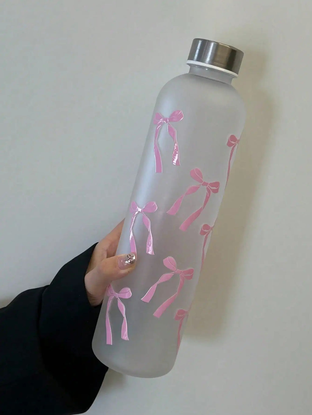 Matte Water Cup Bow Print Design Student Frosted Stainless Steel Qme